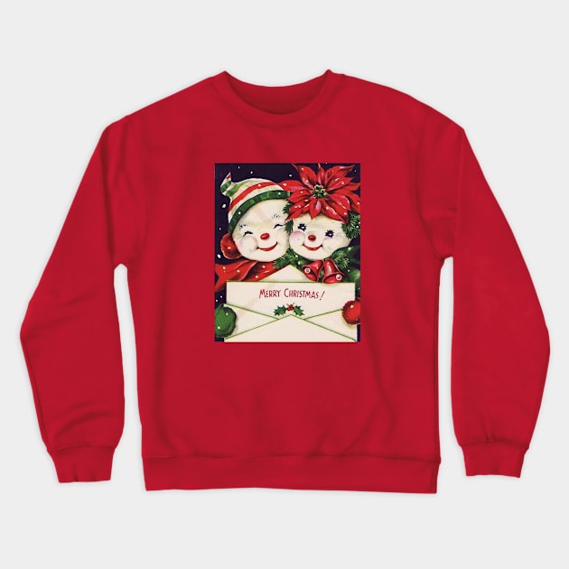 Snowman Couple Vintage Crewneck Sweatshirt by tfortwo